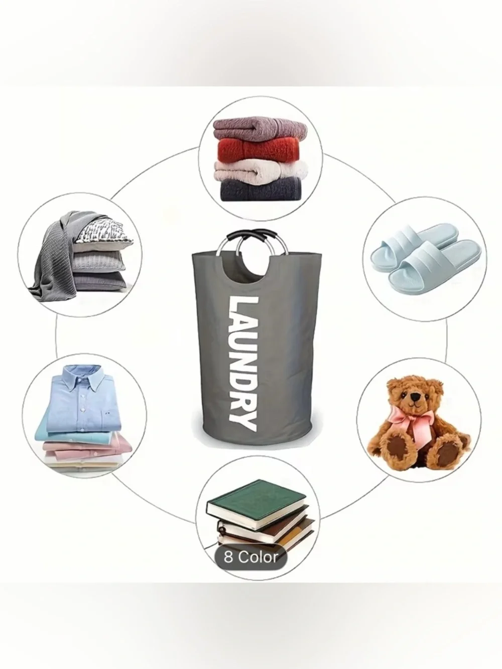 Red Laundry Hamper with Handle - Stylish Home Storage